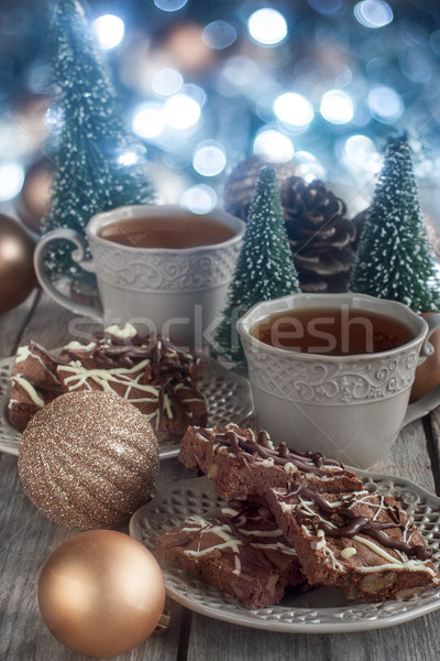 Christmas cookies and tea Stock photo © Karaidel