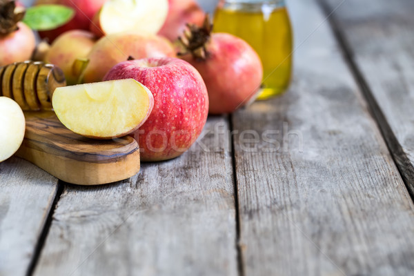 Symbolen appels granaatappel honing vakantie nieuwjaar Stockfoto © Karaidel