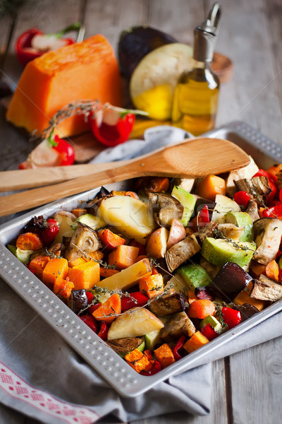 Warzyw mieszany taca selektywne focus obiedzie Zdjęcia stock © Karaidel