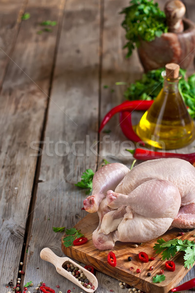 Ruw kip specerijen klaar bereid exemplaar ruimte Stockfoto © Karaidel