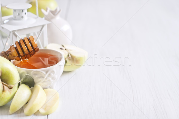 Apple and honey background Stock photo © Karaidel