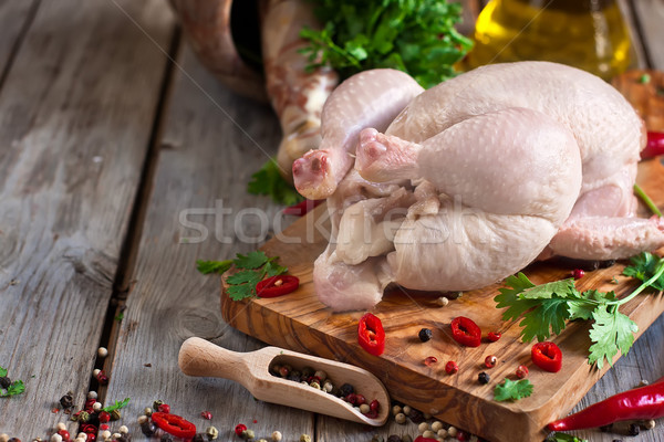 Raw chicken background Stock photo © Karaidel