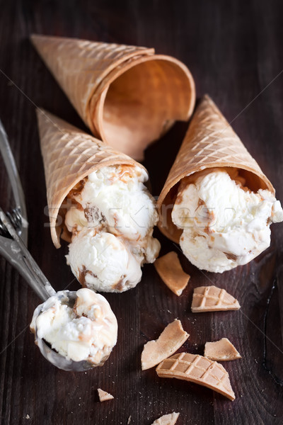 Salted caramel ice cream Stock photo © Karaidel