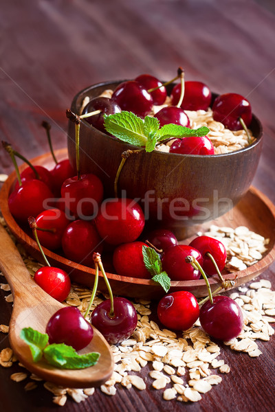 Oat flakes with cherry Stock photo © Karaidel
