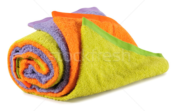 Bain serviettes pelucheux isolé blanche [[stock_photo]] © karammiri