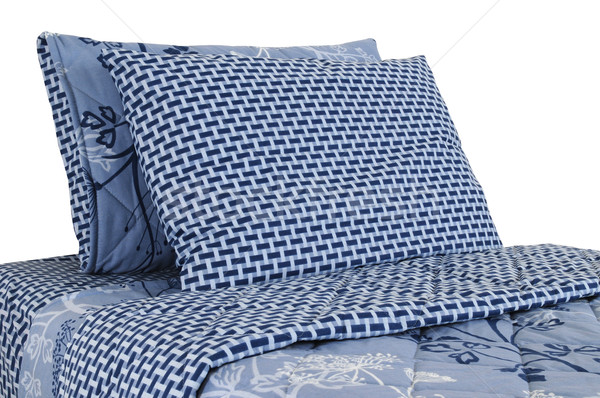 Stock fotó: ágy · izolált · puha · párnák · textúra · háttér