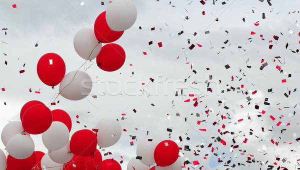 Voador balões luz fundo arte espaço Foto stock © karammiri
