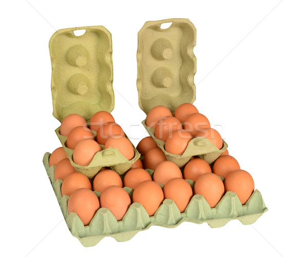 Tojások tojás karton fehér farm szín Stock fotó © karammiri