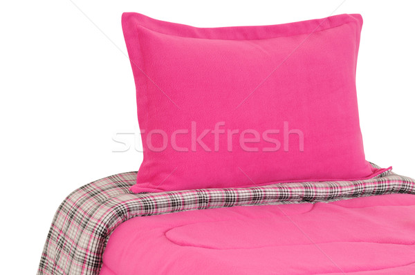 Cama coberto macio travesseiro fundo Foto stock © karammiri