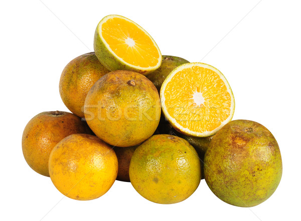 Stockfoto: Oranje · witte · voedsel · kruis · vruchten · glas