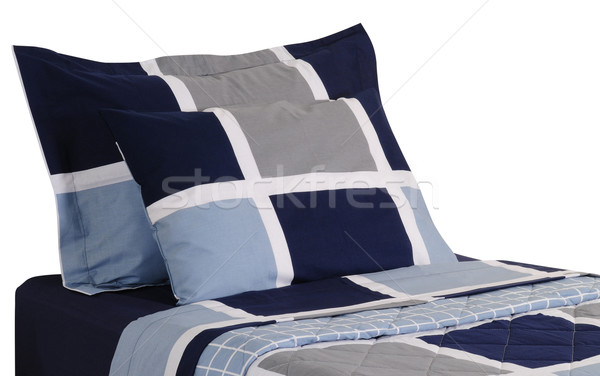Cama aislado suave almohadas textura fondo Foto stock © karammiri