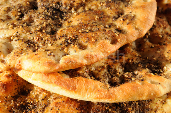 Oregano szezám sült étel kenyér reggeli Stock fotó © karammiri