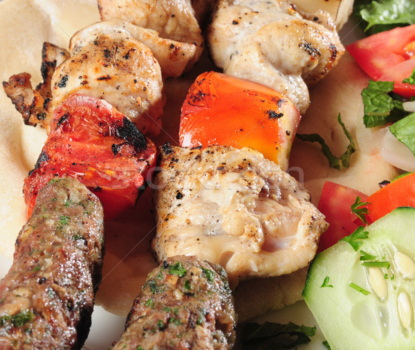 Shish kafta and tawook Stock photo © karammiri