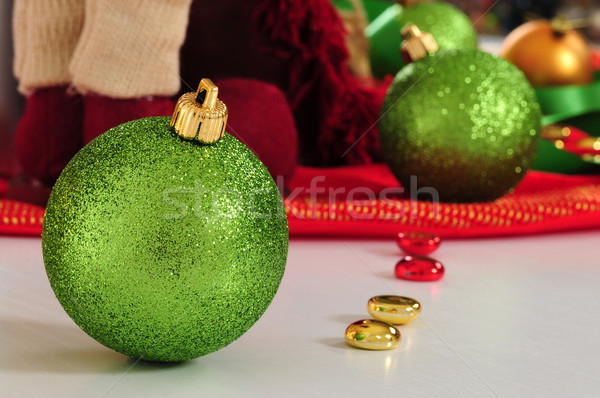 Natal objetos fundos feliz luz bola Foto stock © karammiri