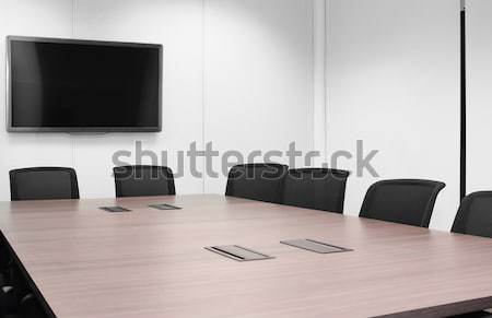 Sala de reuniões sala de conferência vazio cadeiras negócio madeira Foto stock © karammiri