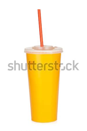 Fast food drink with straw Stock photo © karandaev