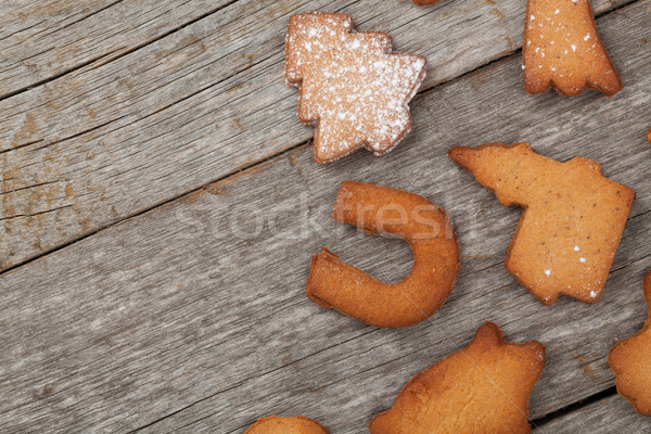 различный пряничный Cookies деревянный стол копия пространства дерево Сток-фото © karandaev
