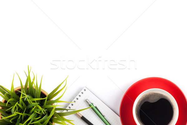 Table tasse de café fleur isolé [[stock_photo]] © karandaev