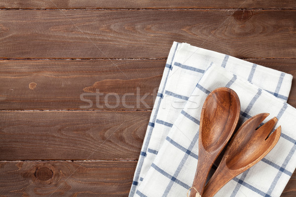 Küchengerät Holztisch Kopie Raum Holz Küche Stock foto © karandaev