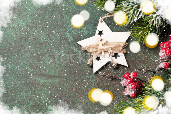 Christmas kerstmis wenskaart sneeuw decoratie Stockfoto © karandaev