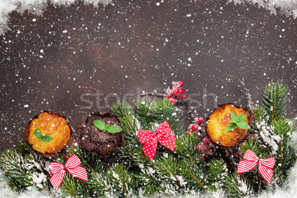 Crăciun felicitare craciun copac Imagine de stoc © karandaev