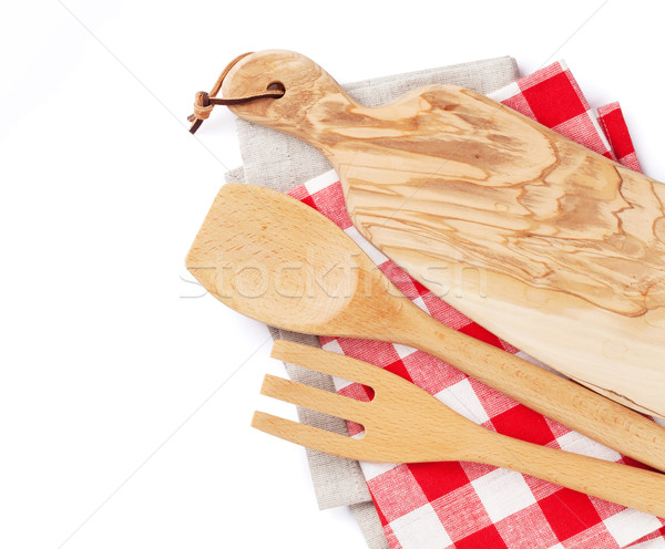 Kuchnia przybory odizolowany biały tle czerwony Zdjęcia stock © karandaev