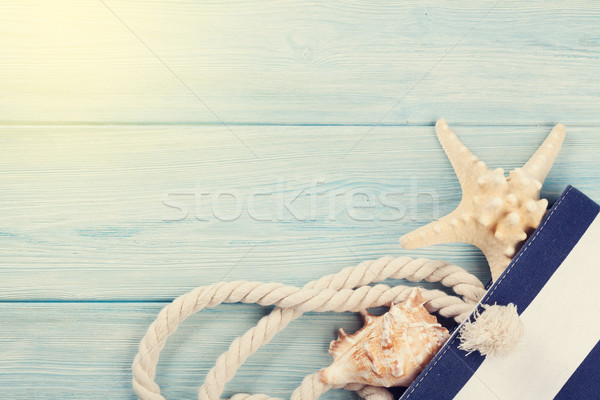 Stockfoto: Strand · houten · zak · zeester · zee