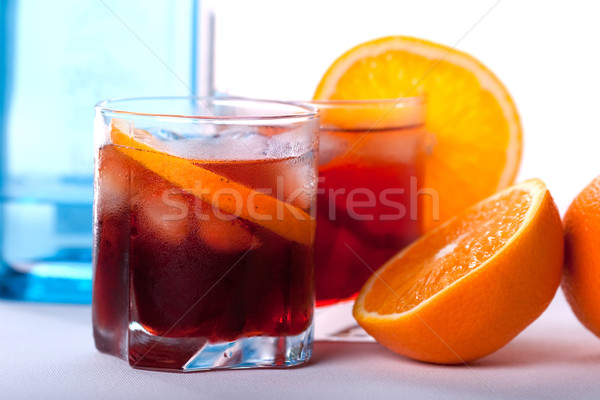 Americano and Negroni cocktail Stock photo © karandaev