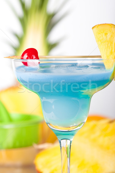 синий алкоголя коктейль ананаса Вишневое оранжевый Сток-фото © karandaev