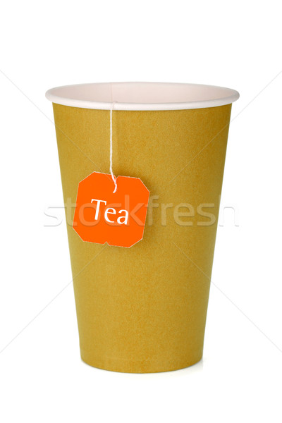 Karton Teetasse isoliert weiß Design Kaffeehaus Stock foto © karandaev