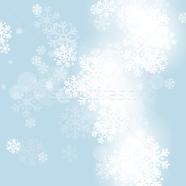 Résumé bleu Noël flocons de neige neige art [[stock_photo]] © karandaev