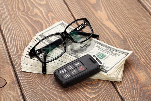 Dinero efectivo gafas coche remoto clave Foto stock © karandaev