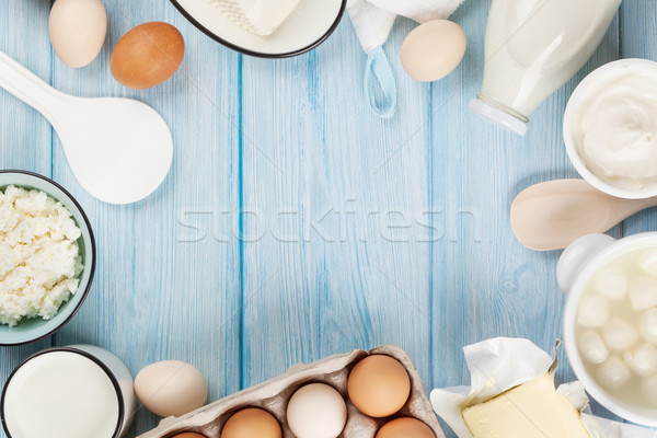 [[stock_photo]]: Crème · lait · fromages · oeuf · yogourt