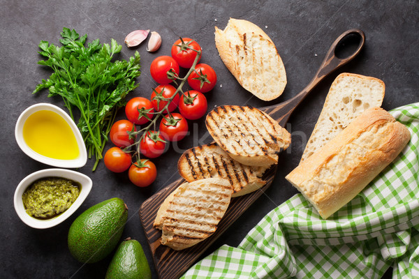 Ciabatta sandwich cooking Stock photo © karandaev