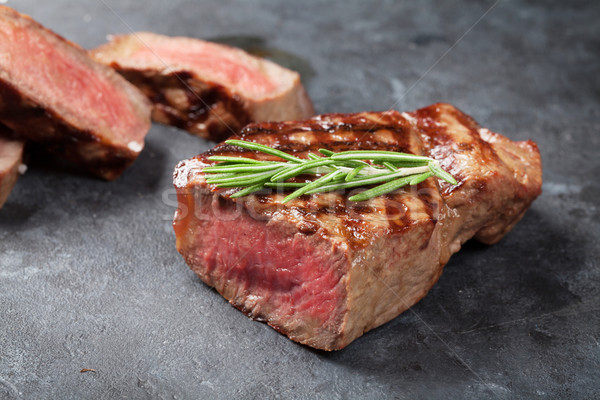 Grilled sliced beef steak Stock photo © karandaev