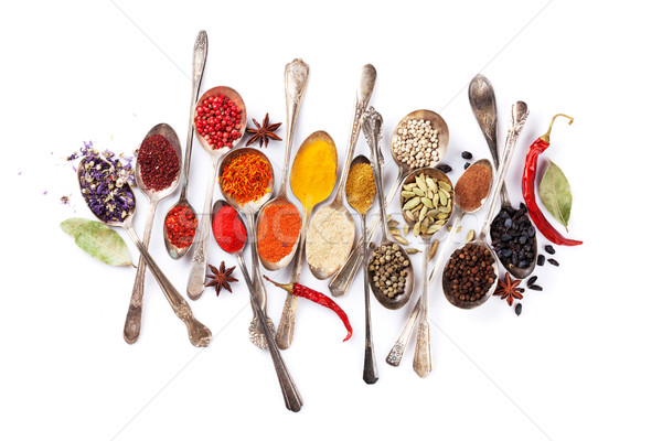 Various spices spoons Stock photo © karandaev