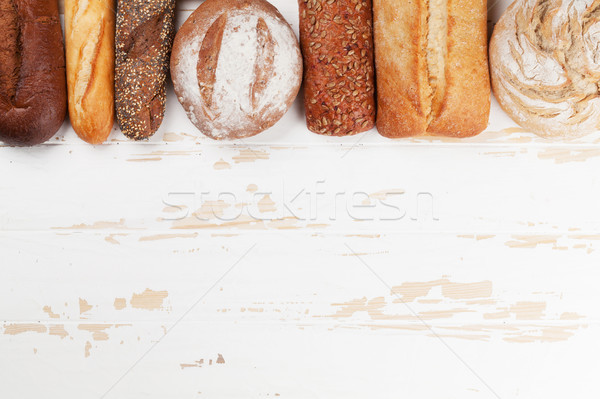 Various crusty bread and buns Stock photo © karandaev