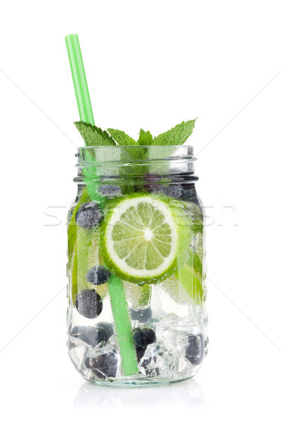 Vers limonade jar zomer vruchten bessen Stockfoto © karandaev