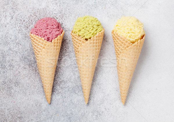 Ice cream cones Stock photo © karandaev
