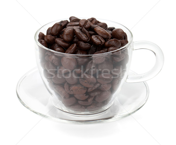 Coffee beans in glass cup Stock photo © karandaev