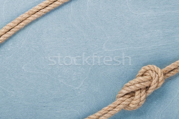 Navire corde noeud bois texture bleu [[stock_photo]] © karandaev