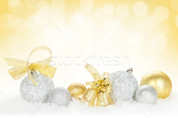 Christmas colorful decor over snow Stock photo © karandaev