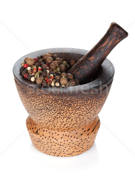 Mortar and pestle with peppercorn Stock photo © karandaev