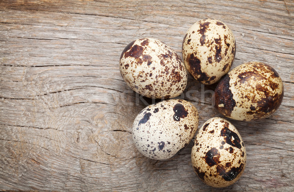 Eier rustikal Holz Kopie Raum Frühling Natur Stock foto © karandaev