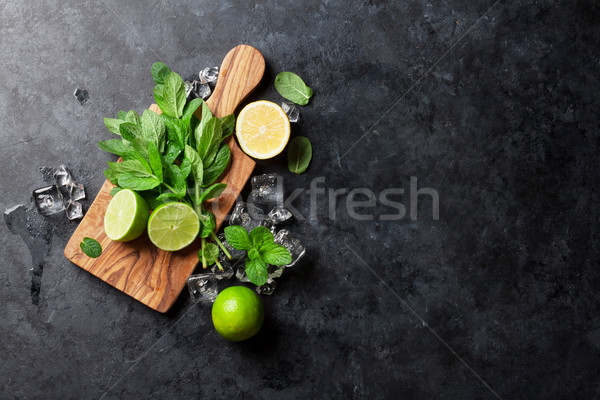 Mint, lime and ice Stock photo © karandaev