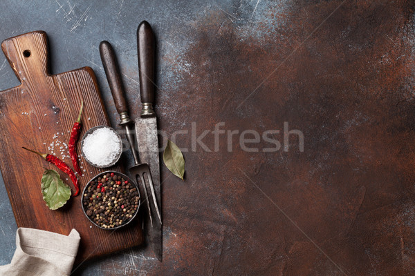 Stock photo: Vintage kitchen utensils and spices
