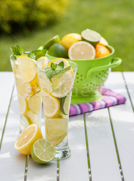 Fatto in casa limonata fresche frutta estate ghiaccio Foto d'archivio © karandaev