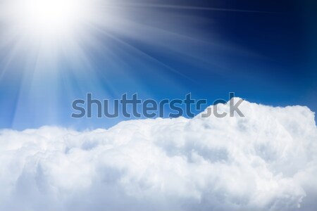 Stock photo: Blue sky with clouds background with copy space