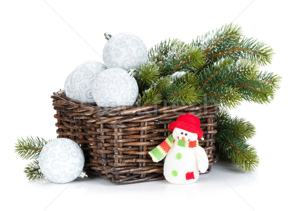 Foto stock: Prata · natal · isolado · branco · vidro