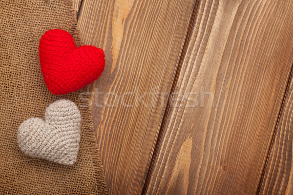 Valentines day background with toy hearts Stock photo © karandaev